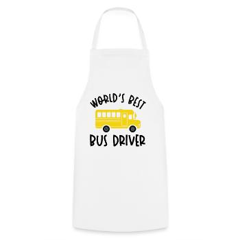 funny bus driver school bus driver saying gift - Cooking Apron - white - Front - AI Model Male 185 dark (185cm)
