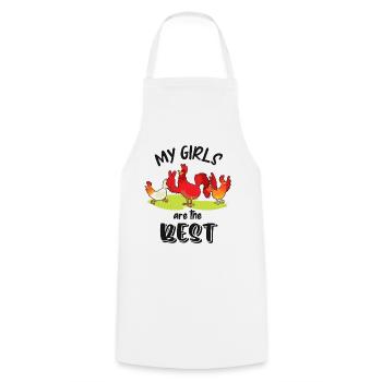 Poulets Agriculteurs Amateurs de volailles Drôle de sort - Tablier de cuisine - blanc - Devant - AI Model Male 185 dark (185cm)