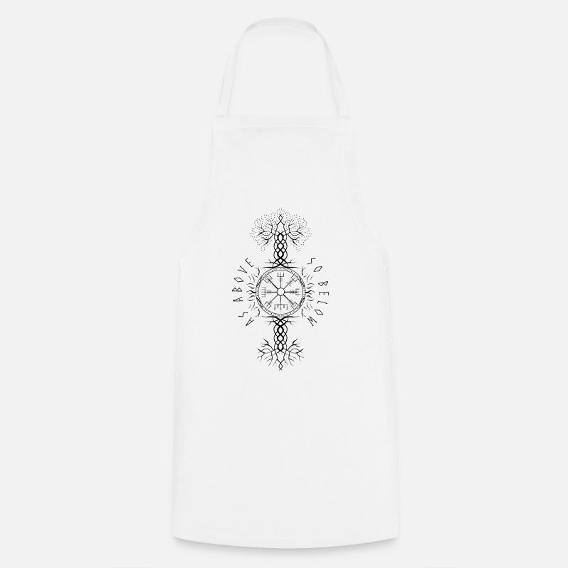 Ygdrassil Weltenbaum Baum des Lebens Vegvisir - Kochschürze - Weiß