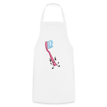 Brosse à dents Dentiste - Tablier de cuisine - blanc - Devant - AI Model Male 185 dark (185cm)