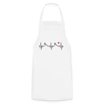 Cologne Skyline battement de coeur coeur coeur Kölsch Kölner - Tablier de cuisine - blanc - Devant - AI Model Male 185 dark (185cm)