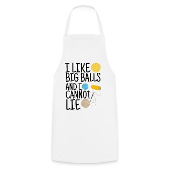 I Turn Yarns Into Things Crocheter Crocheting - Cooking Apron - white - Front - AI Model Male 185 dark (185cm)