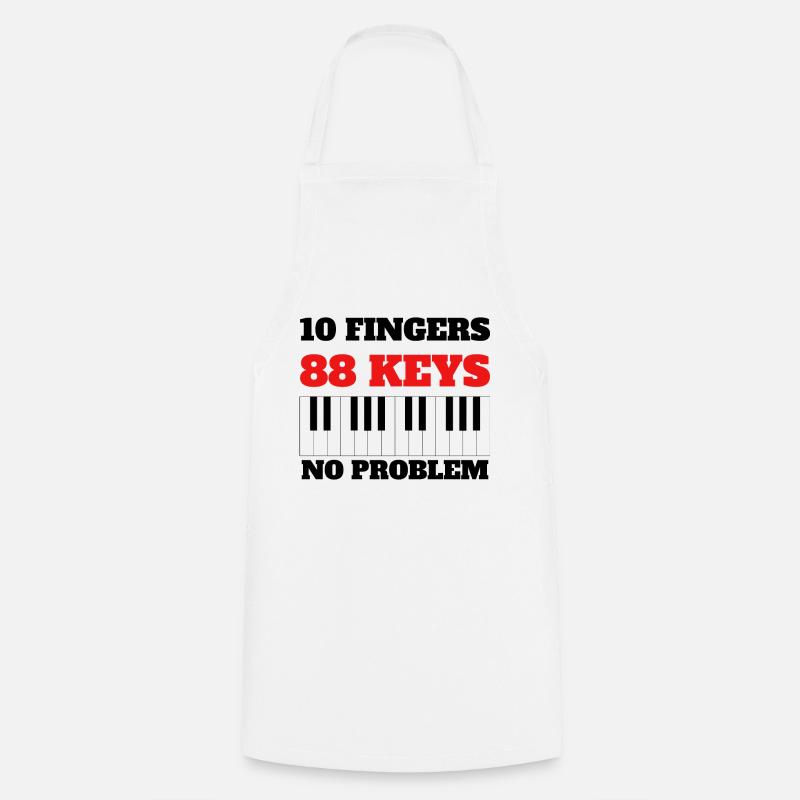 10 fingers 88 keys no problem ! Klavier Piano - Tablier de cuisine - blanc