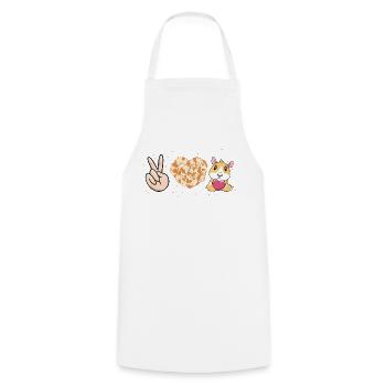 Peace Love guinea pigs guinea pigs guinea pig - Cooking Apron - white - Front - AI Model Male 185 dark (185cm)