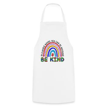 Dans A World Where You Can Be Anything Be Kind - Tablier de cuisine - blanc - Devant - AI Model Male 185 dark (185cm)