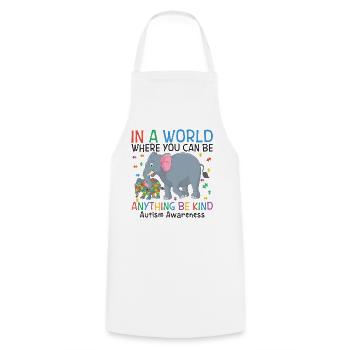You Can Be Anything Be Kind Autism Awareness - Tablier de cuisine - blanc - Devant - AI Model Male 185 dark (185cm)