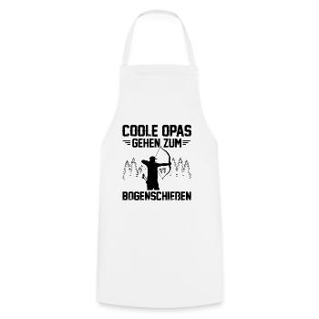 Coole Opas Gehen Zum Bogenschießen Bogensport - Kochschürze - Weiß - Vorne - AI Model Male 185 dark (185cm)