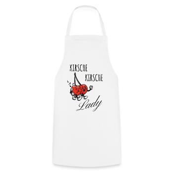 Kirsche Kirsche Lady - Kochschürze - Weiß - Vorne - AI Model Male 185 dark (185cm)
