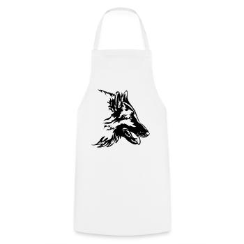 1888 - Tablier de cuisine - blanc - Devant - AI Model Male 185 dark (185cm)