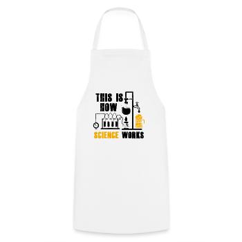 How Science Works Funny Beer Home - Cooking Apron - white - Front - AI Model Male 185 dark (185cm)