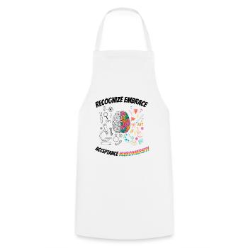 recognize embrace acceptance Neurodiversity - Cooking Apron - white - Front - AI Model Male 185 dark (185cm)