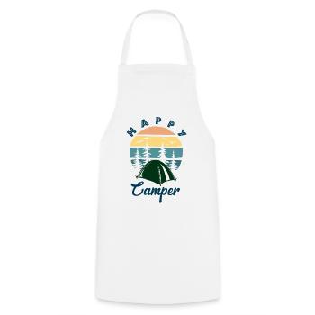 Un campeur heureux - Tablier de cuisine - blanc - Devant - AI Model Male 185 dark (185cm)