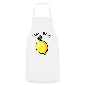 Stay Fresh citron fruit d’été - Tablier de cuisine - blanc - Devant - AI Model Male 185 dark (185cm)