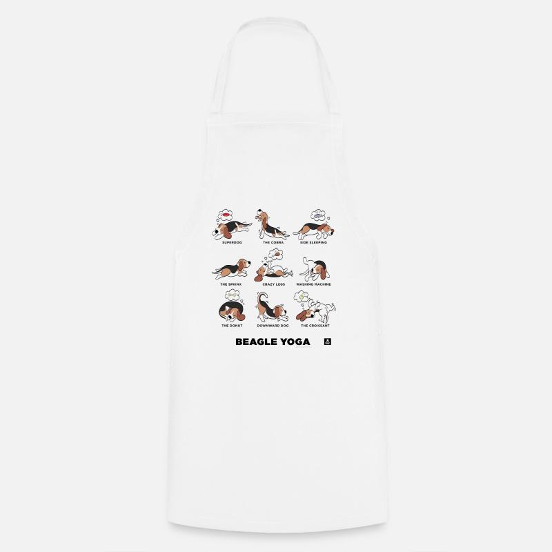 BEAGLE YOGA - Kochschürze - Weiß