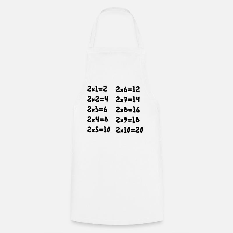 Table de multiplication deux - Tablier de cuisine - blanc