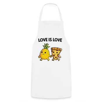 Love Is Love Hawaiian Pizza - Cooking Apron - white - Front - AI Model Male 185 dark (185cm)