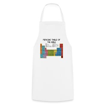 Bible Word of God - Table périodique des vers de Bible - Tablier de cuisine - blanc - Devant - AI Model Male 185 dark (185cm)