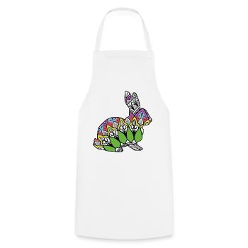 Rabbit - Cooking Apron - white - Front - AI Model Male 185 dark (185cm)