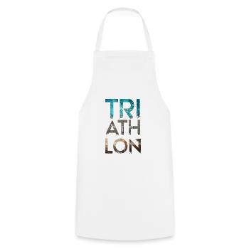 Triathlon Triathlon Natation Vélo Course - Tablier de cuisine - blanc - Devant - AI Model Male 185 dark (185cm)