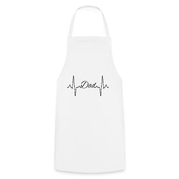 Papa papa battement de cœur - Tablier de cuisine - blanc - Devant - AI Model Male 185 dark (185cm)