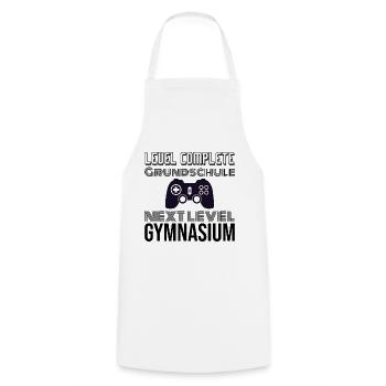 Grundschule ist vorbei Level Gymnasium - Kochschürze - Weiß - Vorne - AI Model Male 185 dark (185cm)