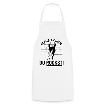 du rockst! Glaube an dich, du bist der beste - Kochschürze - Weiß - Vorne - AI Model Male 185 dark (185cm)