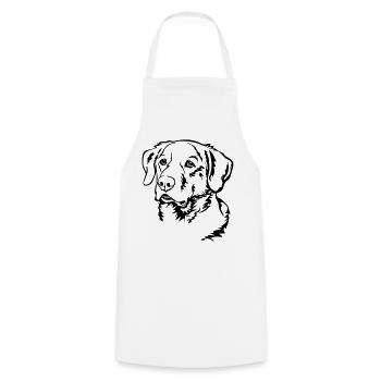 Tête de labrador - Tablier de cuisine - blanc - Devant - AI Model Male 185 dark (185cm)