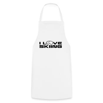 I love skiing skier skiski holiday - Cooking Apron - white - Front - AI Model Male 185 dark (185cm)