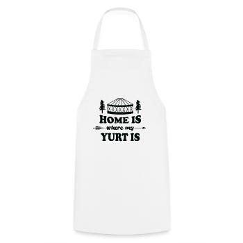 Home is where my Yurt is Jurte Zelt - Kochschürze - Weiß - Vorne - AI Model Male 185 dark (185cm)