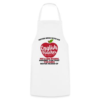 Lustig Englischlehrer Lehrerin Englisch Vokabeln - Kochschürze - Weiß - Vorne - AI Model Male 185 dark (185cm)