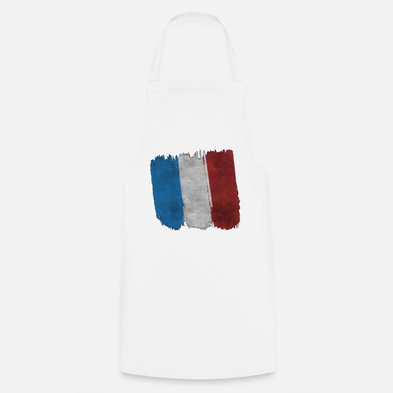 Drapeau Français - Tablier de cuisine - blanc