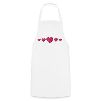 Geometrische Herzen Pink Polygon Design Liebe - Kochschürze - Weiß - Vorne - AI Model Male 185 dark (185cm)