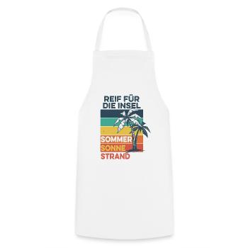 Ripe for the island - summer, sun, beach - Cooking Apron - white - Front - AI Model Male 185 dark (185cm)