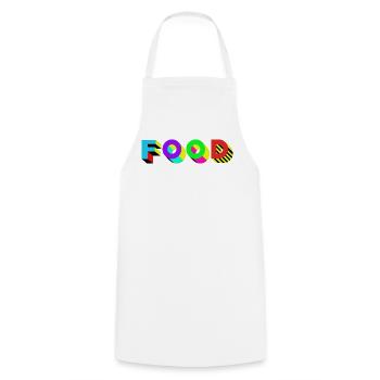 Essen Food lecker - Kochschürze - Weiß - Vorne - AI Model Male 185 dark (185cm)