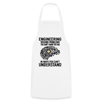 Engineer Engineering Engineer Gear Technician - Cooking Apron - white - Front - AI Model Male 185 dark (185cm)