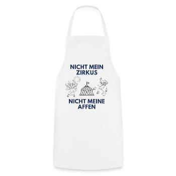 Nicht mein Zirkus Nicht meine Affen - Kochschürze - Weiß - Vorne - AI Model Male 185 dark (185cm)