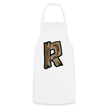 Lettre bois de R lettre lettres de bois - Tablier de cuisine - blanc - Devant - AI Model Male 185 dark (185cm)