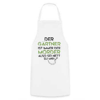 Gärtner Mörder Natur Landschaftgärtner Geschenk - Kochschürze - Weiß - Vorne - AI Model Male 185 dark (185cm)