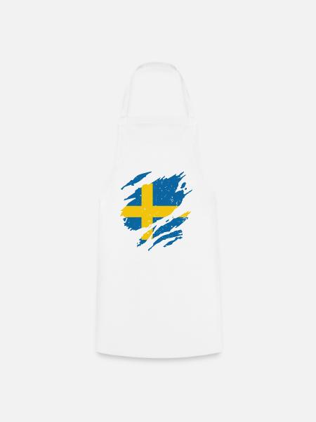 Schweden Flagge Fahne Fan Sverige Fan - Kochschürze - Weiß