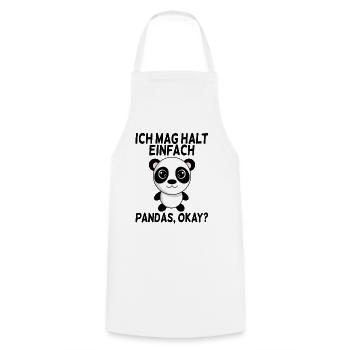 Ich mag Pandas - Kochschürze - Weiß - Vorne - AI Model Male 185 dark (185cm)