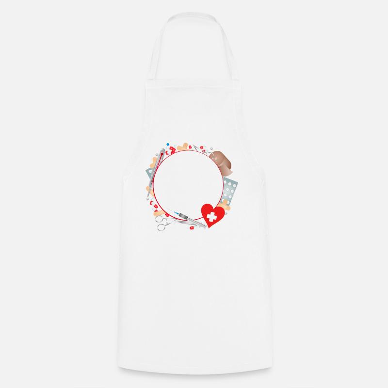 First aid kit or first aid kit as a frame - Cooking Apron - white