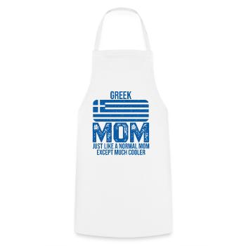 Greek Mom drapeau grec pour la fête des Mères - Tablier de cuisine - blanc - Devant - AI Model Male 185 dark (185cm)
