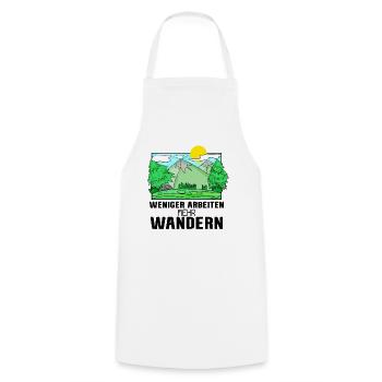 Wandern Berge Wanderer - Kochschürze - Weiß - Vorne - AI Model Male 185 dark (185cm)