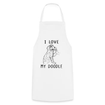 I Love My Doodle Ich Liebe meinen Doodle Mama - Kochschürze - Weiß - Vorne - AI Model Male 185 dark (185cm)