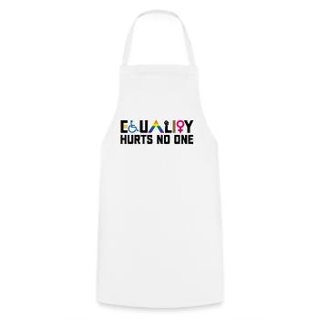 Equality Hurts No One Disability LGBTQ Feminist - Cooking Apron - white - Front - AI Model Male 185 dark (185cm)