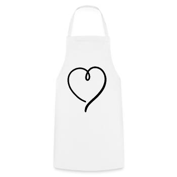 Coeur Noir Moderne - Tablier de cuisine - blanc - Devant - AI Model Male 185 dark (185cm)