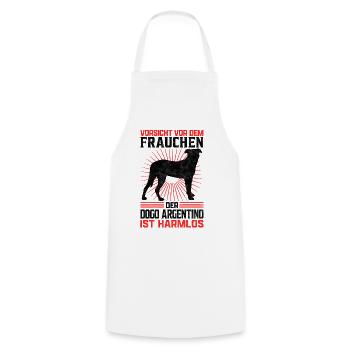 Dogo Argentino Frauchen Dogge Besitzerin Spruch - Kochschürze - Weiß - Vorne - AI Model Male 185 dark (185cm)