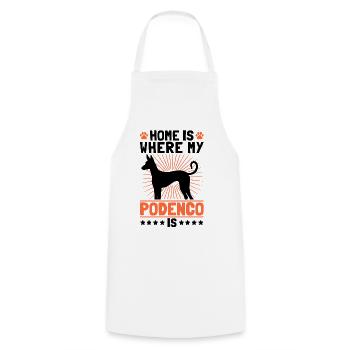 Home is where Podenco is Spanish greyhound - Cooking Apron - white - Front - AI Model Male 185 dark (185cm)