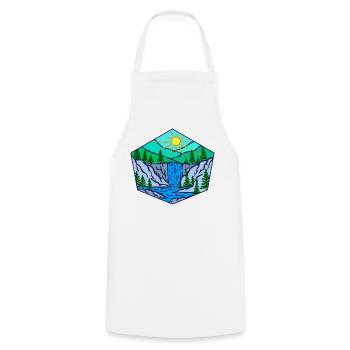 Natur Wasserfall Umwelt Bäume - Kochschürze - Weiß - Vorne - AI Model Male 185 dark (185cm)
