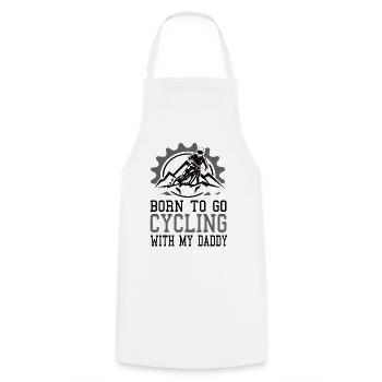 Born To Go Cycling with my Daddy - Cooking Apron - white - Front - AI Model Male 185 dark (185cm)